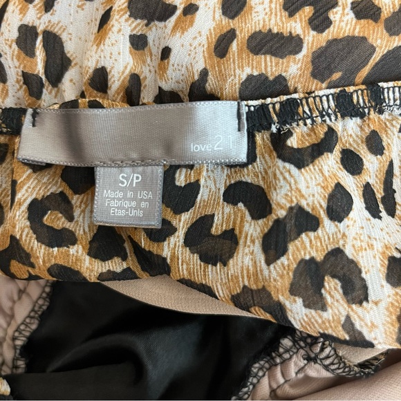 Love 21 Halter Top Womens Small Brown Leopard Print Embellished Beaded Neckline - Picture 5 of 5